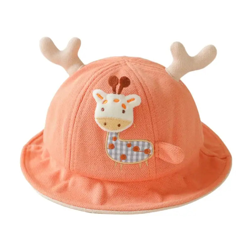 Chapeau bob bébé girafe orange