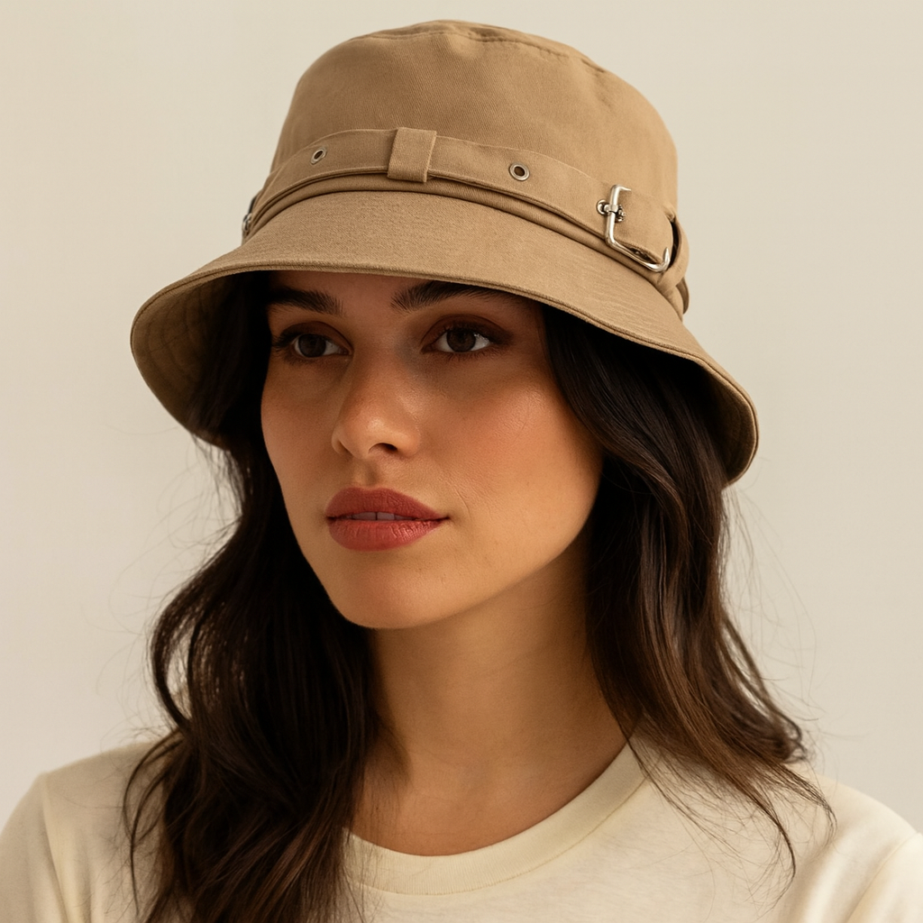 Chapeau bob beige femme
