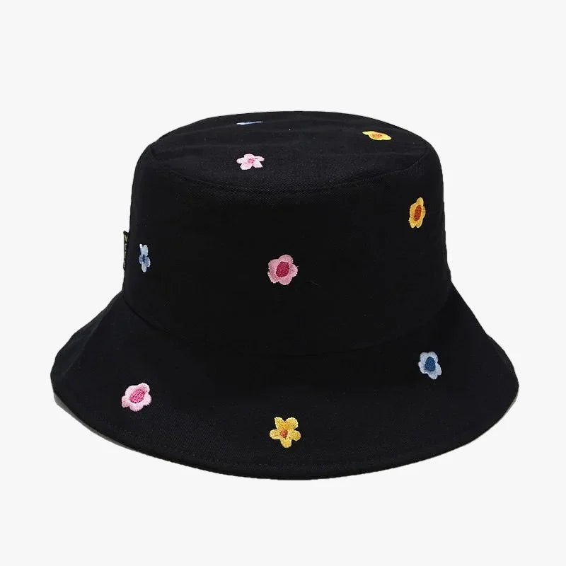 Bob chapeau fleur noir