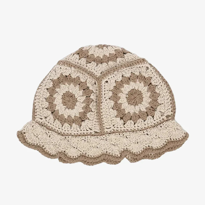 Bob crochet fleur beige