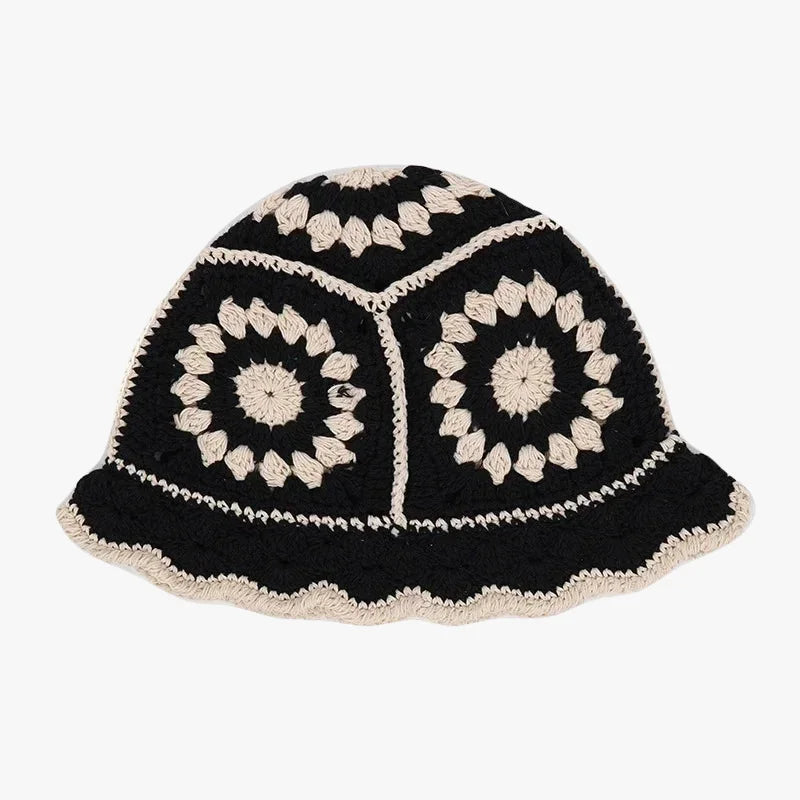 Bob crochet fleur noir