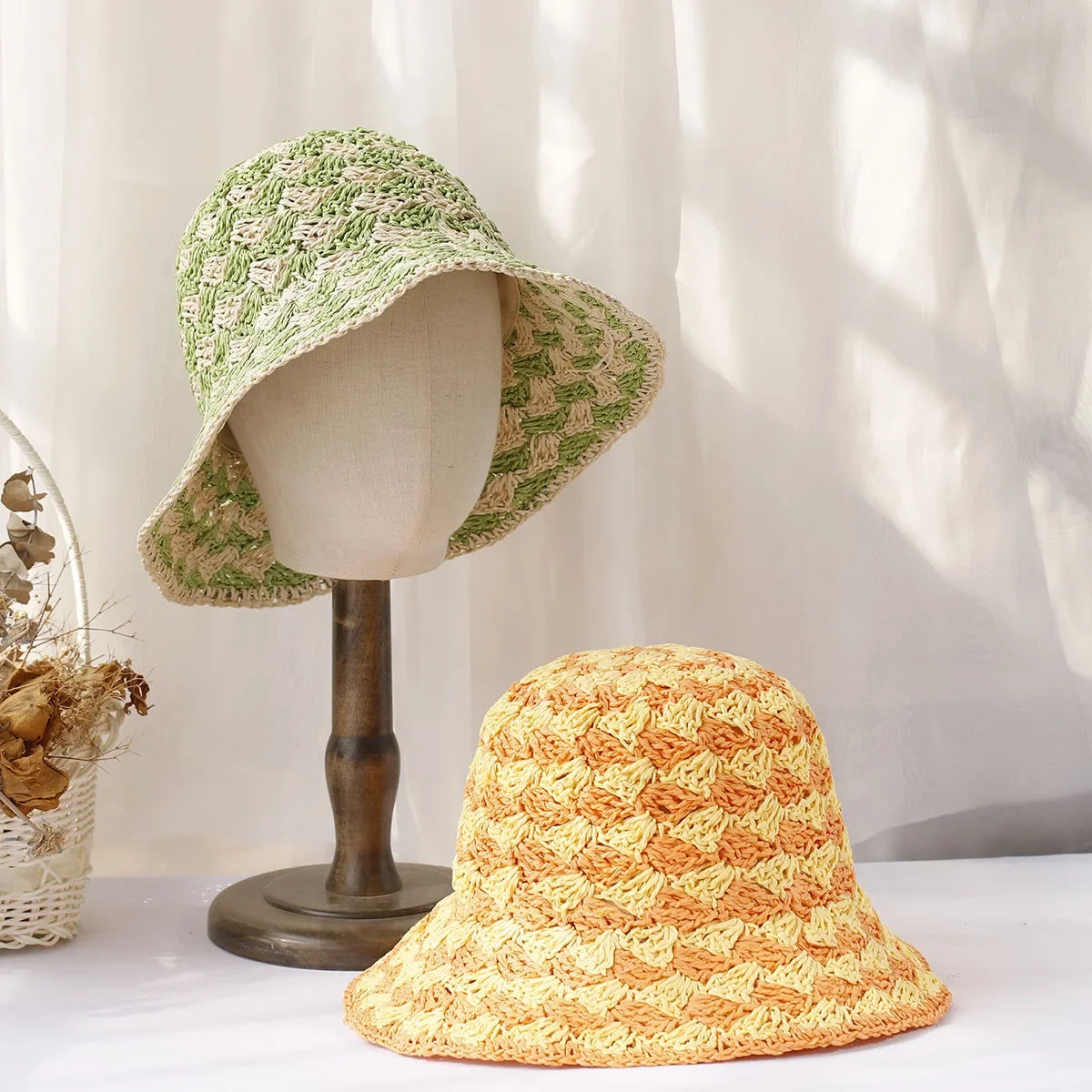 Bob crochet paille bicolore