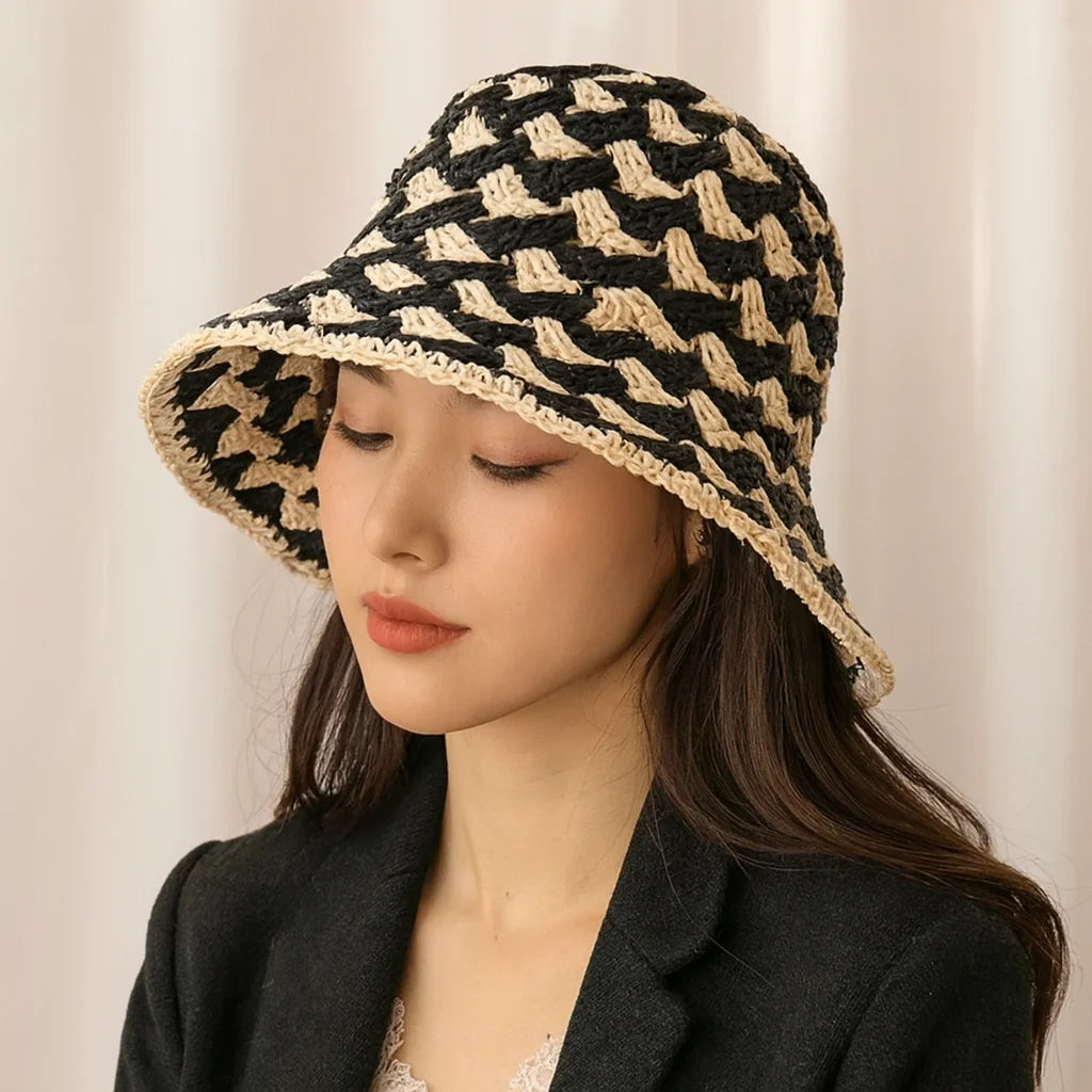 Bob crochet paille bicolore