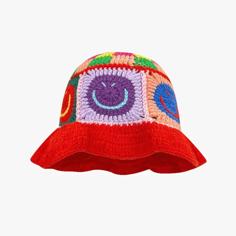 Bob crochet smiley rouge