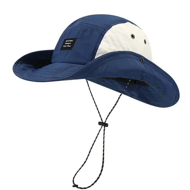 Chapeau bob ficelle aventurier bleu