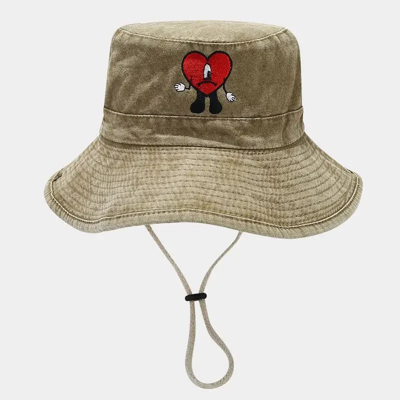 Bob ficelle coeur brodé