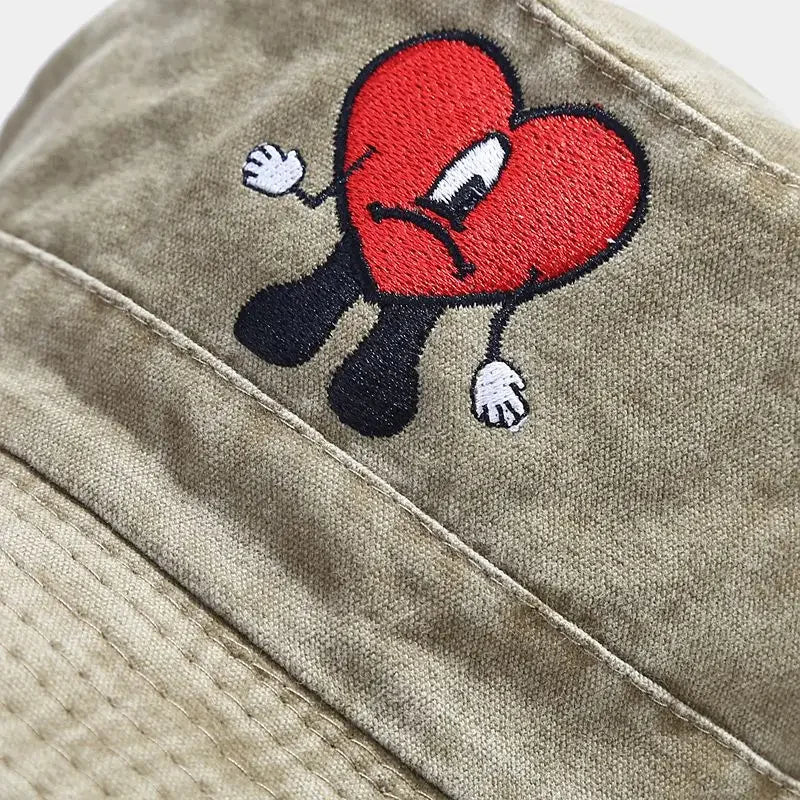 Bob ficelle coeur brodé