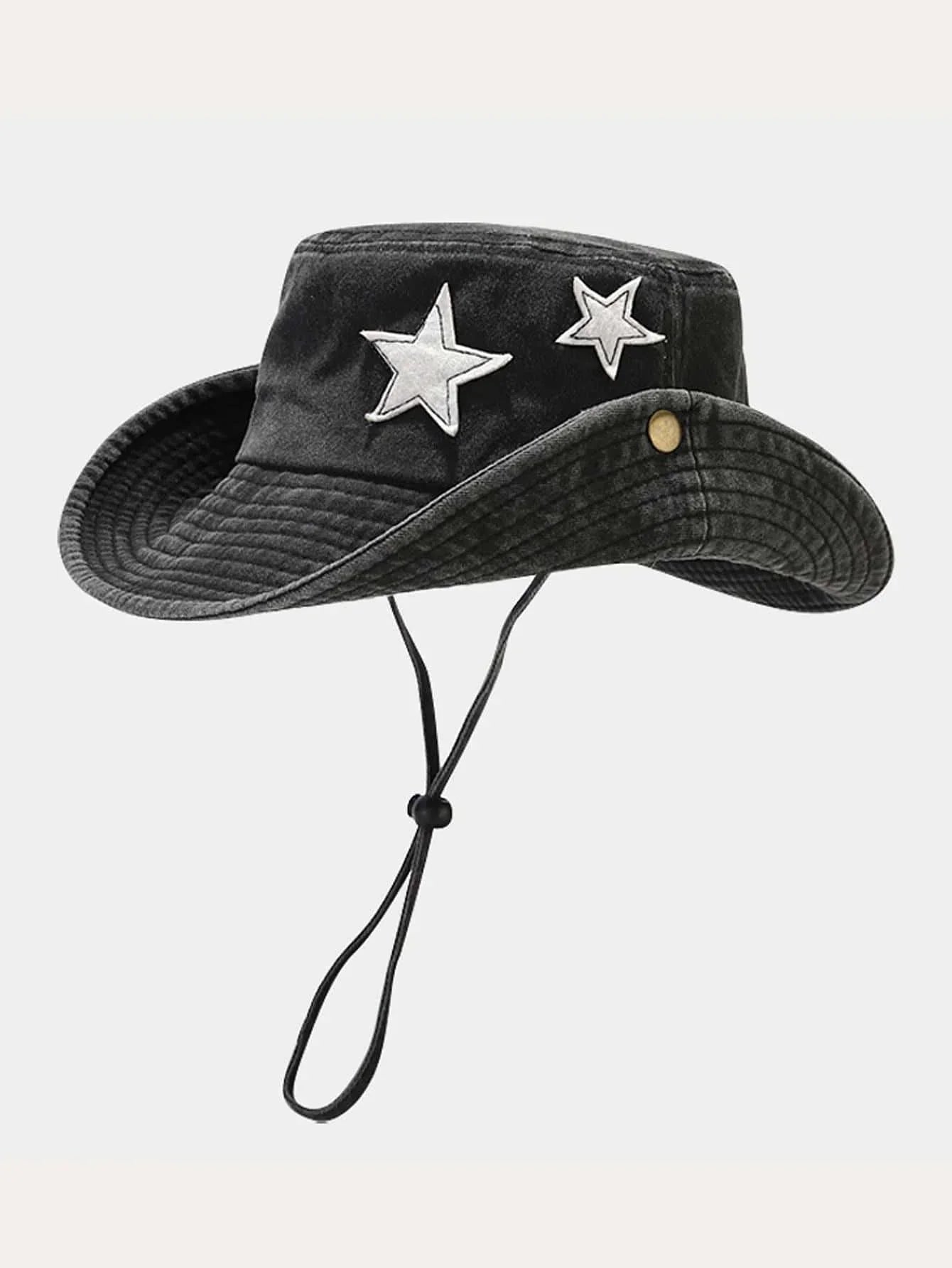 Bob ficelle cowboy étoile noir