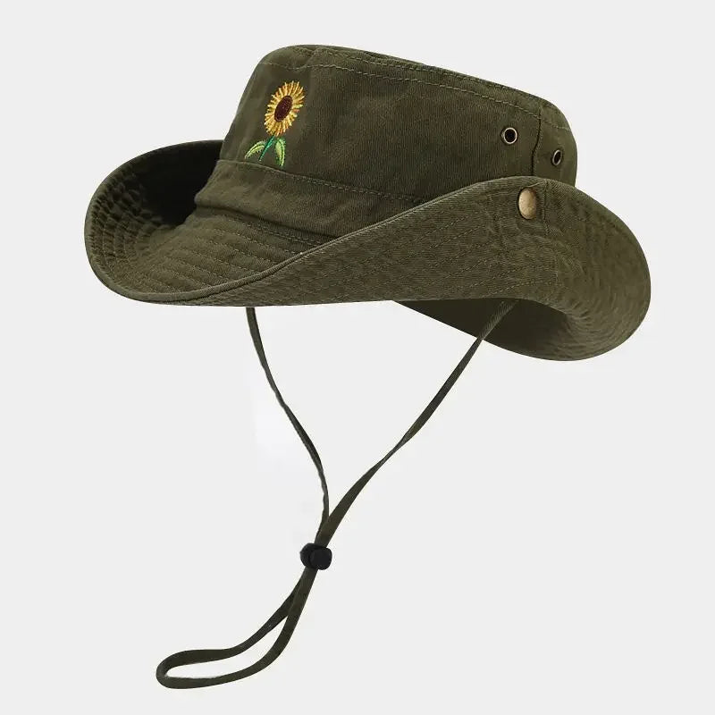 Bob ficelle cowboy tournesol vert