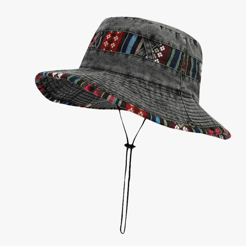 Bob ficelle ethnique gris foncé