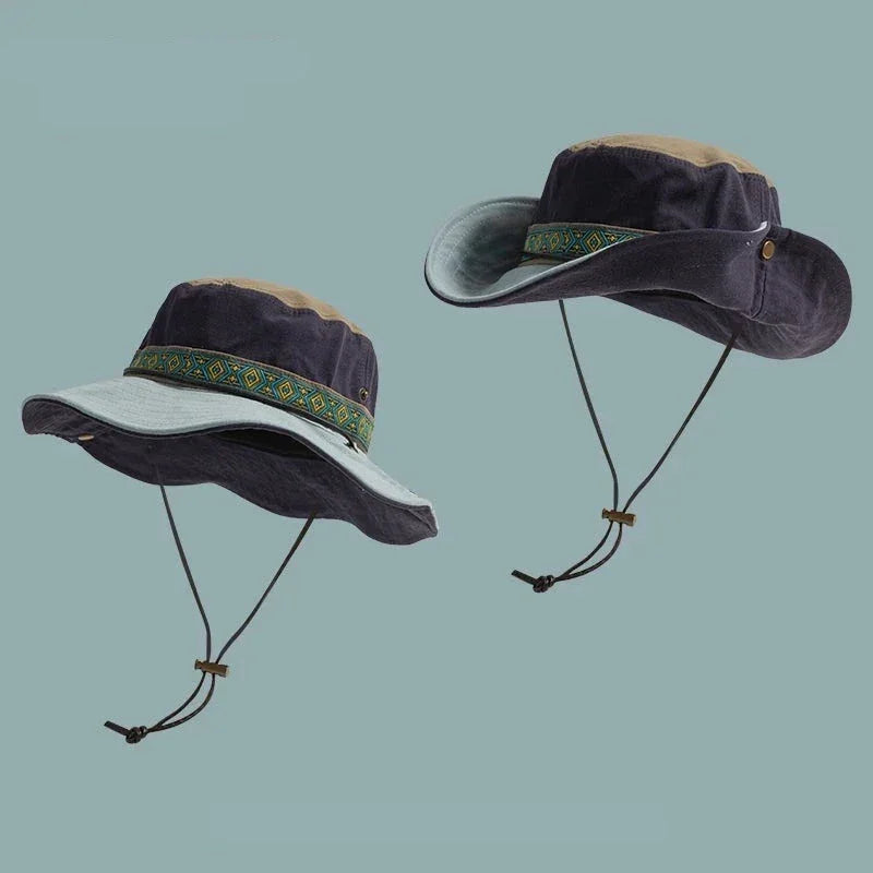 Bob ficelle randonneur ethnique bleu