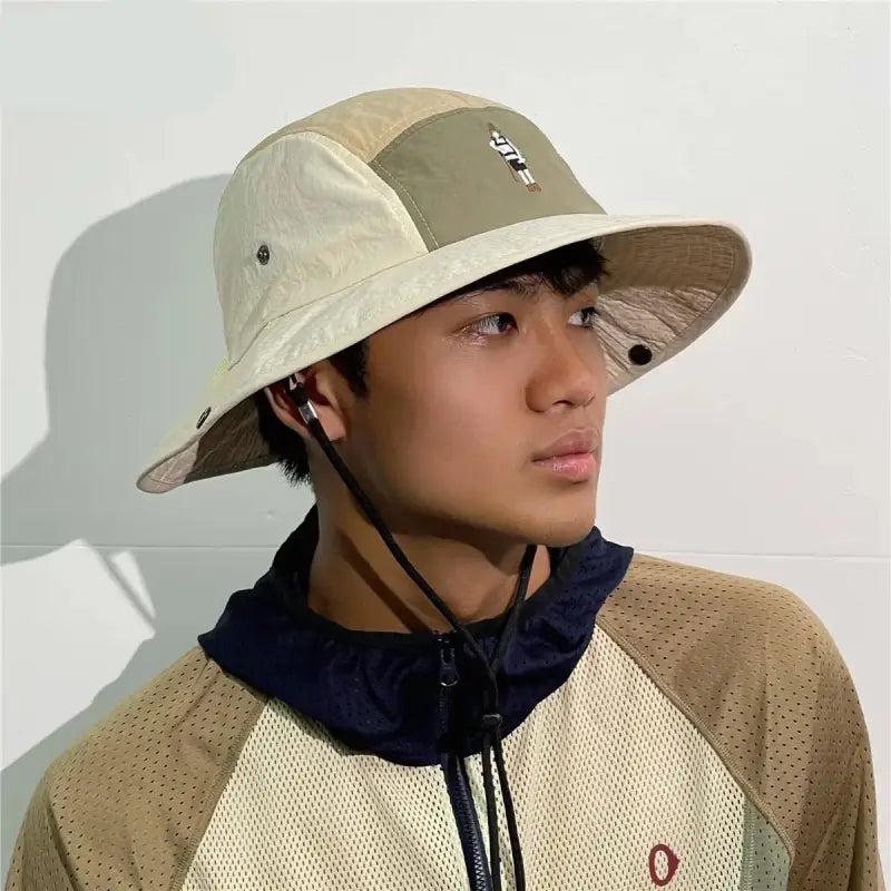 Chapeau bob ficelle randonneur kaki