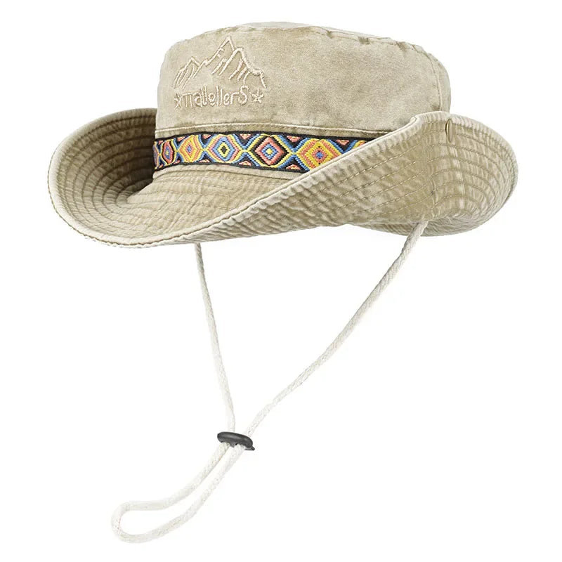 Bob ficelle travellers ethnique kaki