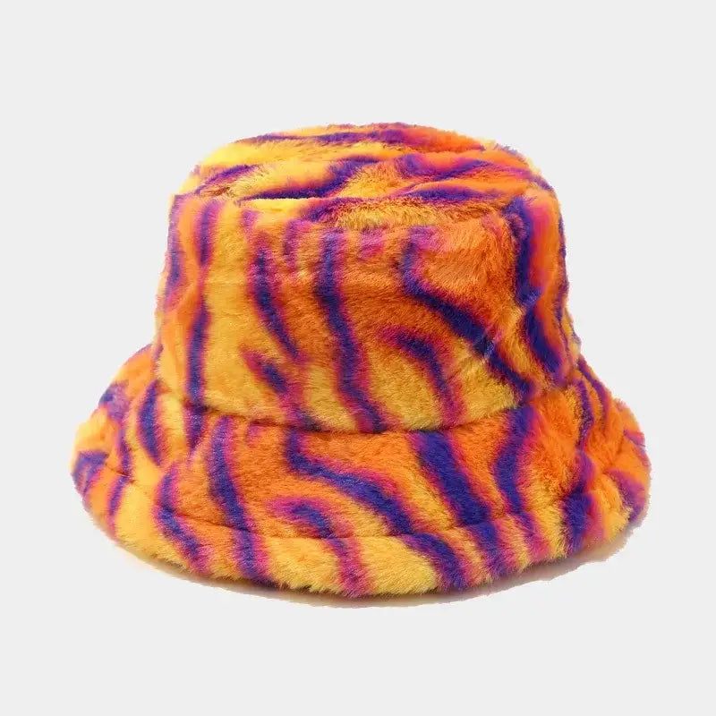 Chapeau bob fourrure flamme