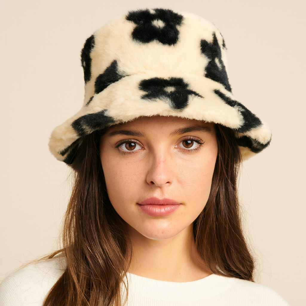 bob fourrure fleuri noir