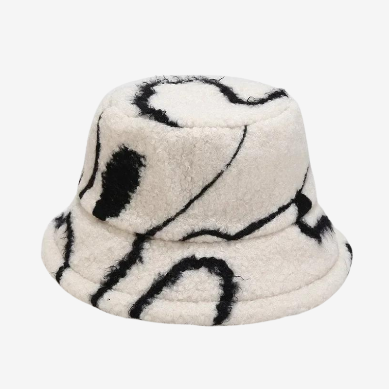 bob fourrure blanc avec des traits noirs