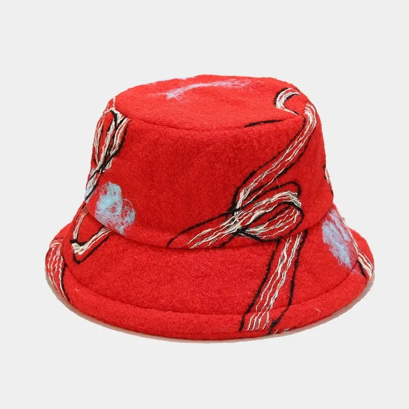 Chapeau bob fourrure homme rouge