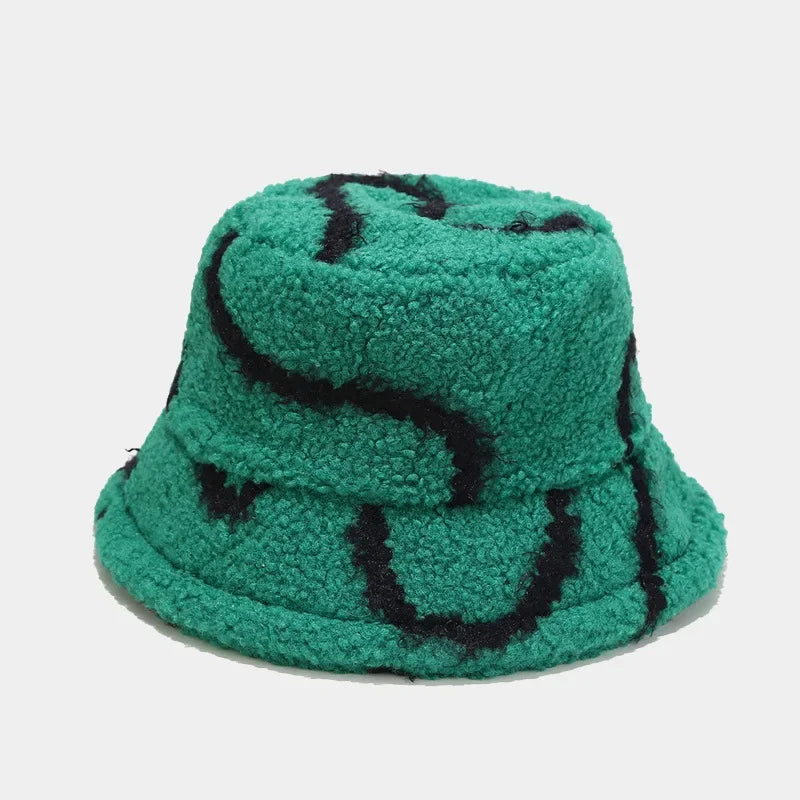 Chapeau bob fourrure homme vert