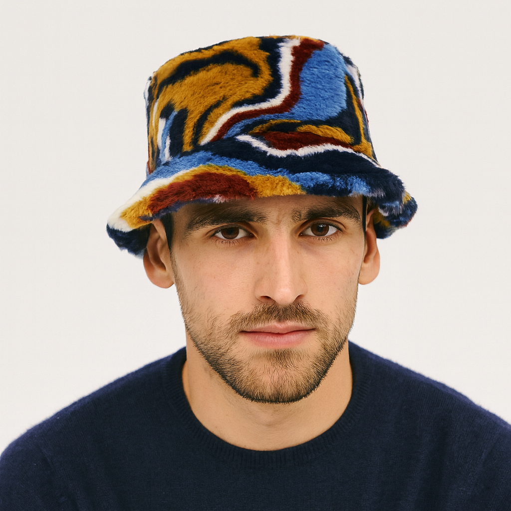 bob fourrure multicolore marron