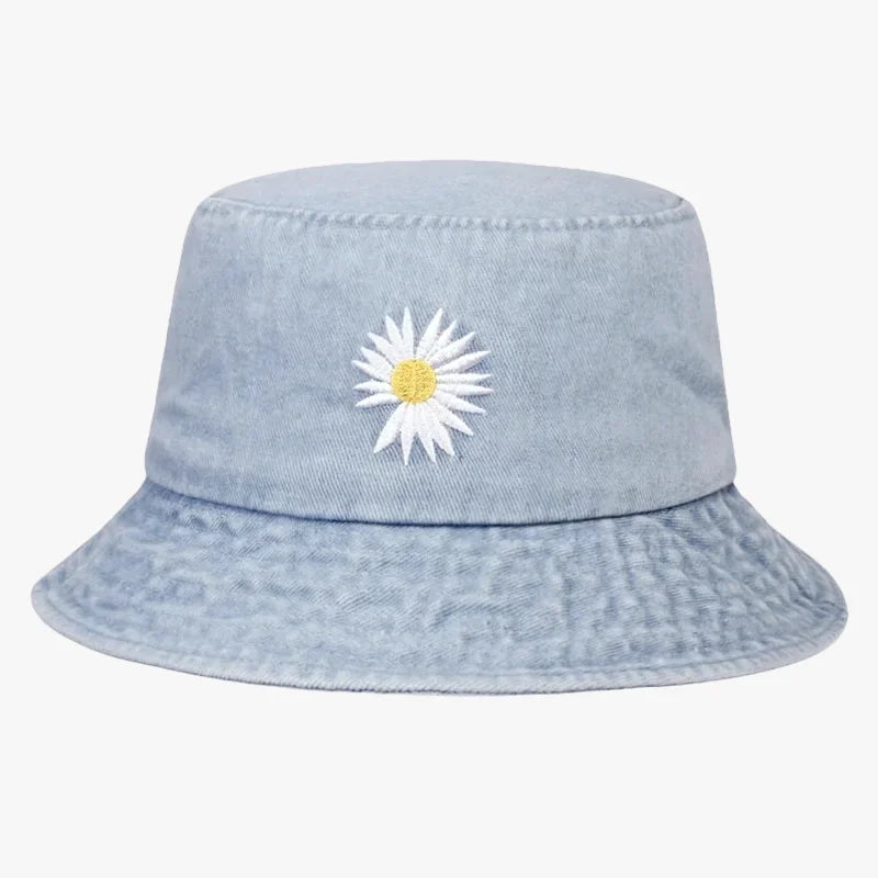 Bob jean fleur bleu clair