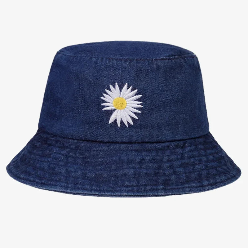 Bob jean fleur bleu foncé