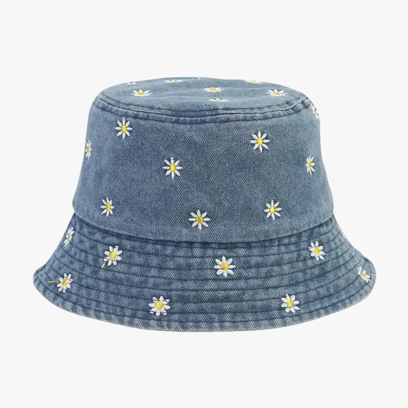 Bob jean petites fleurs bleu