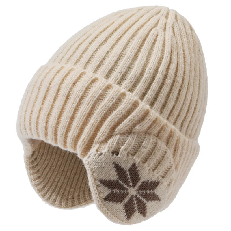 Bonnet avec cache oreille beige
