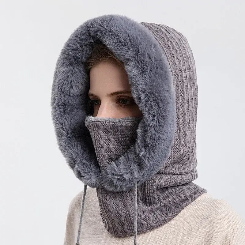 Bonnet capuche femme gris