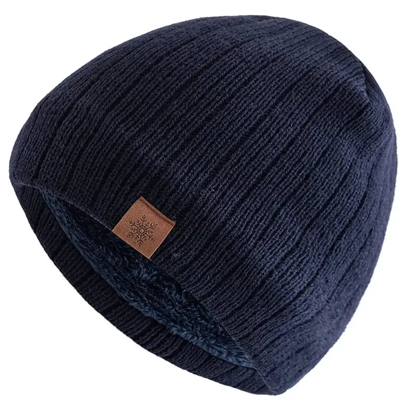 Bonnet chaud homme bleu foncé