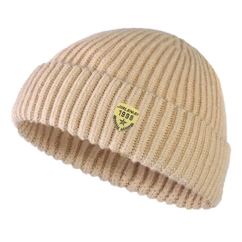 Bonnet court homme beige