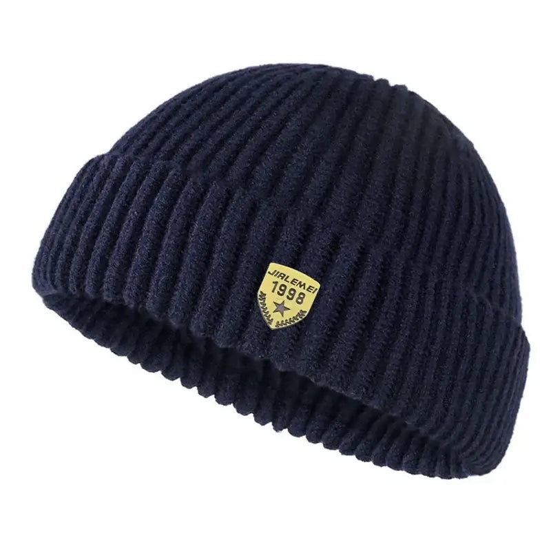 Bonnet court homme bleu foncé