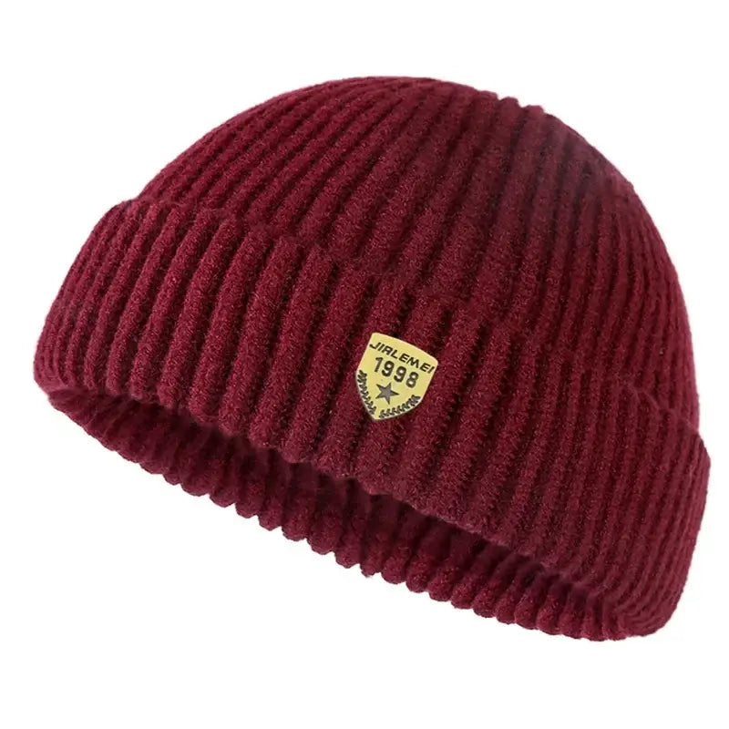 Bonnet court homme bordeaux