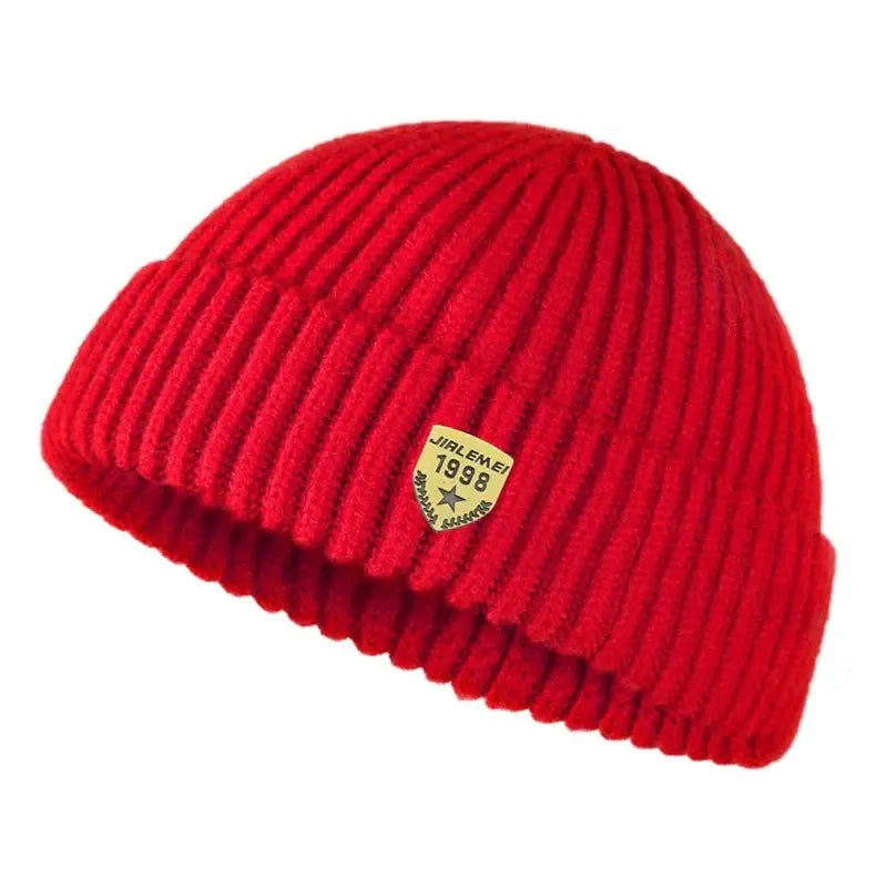 Bonnet court homme rouge