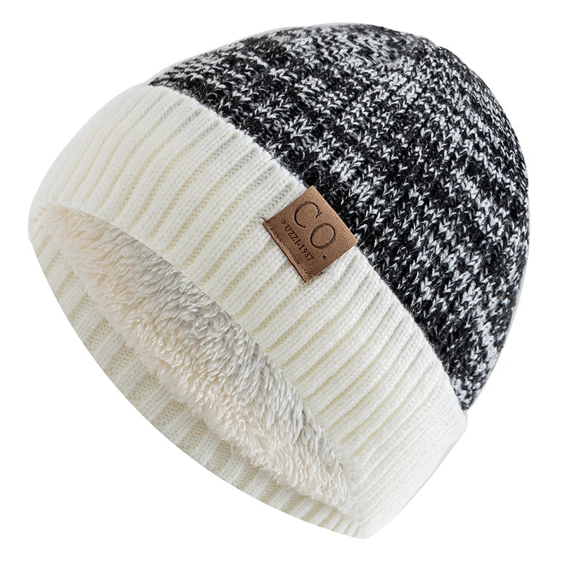 Bonnet doublé polaire homme blanc