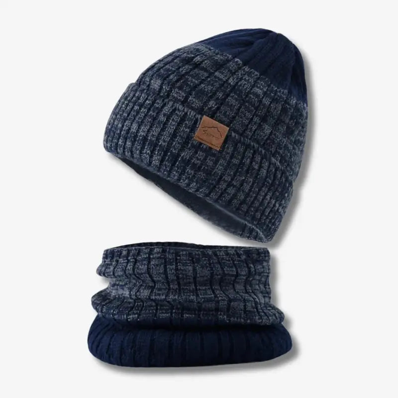 Bonnet écharpe bleu foncé