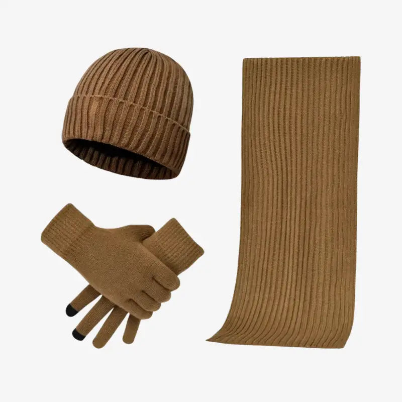 Bonnet écharpes homme camel