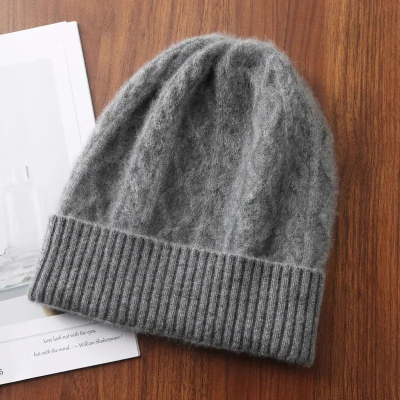 Bonnet en laine femme gris