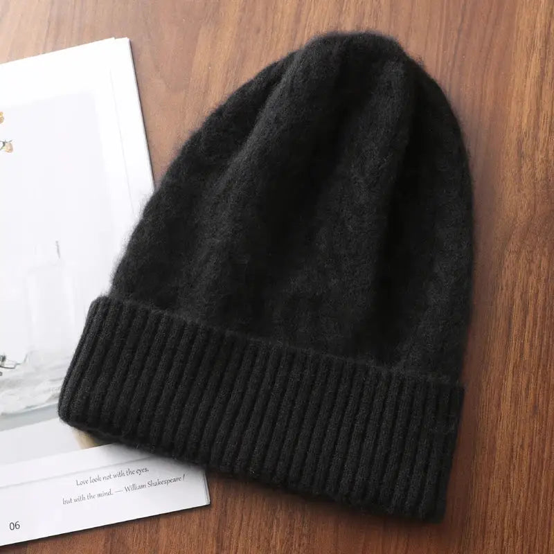 Bonnet en laine femme noir