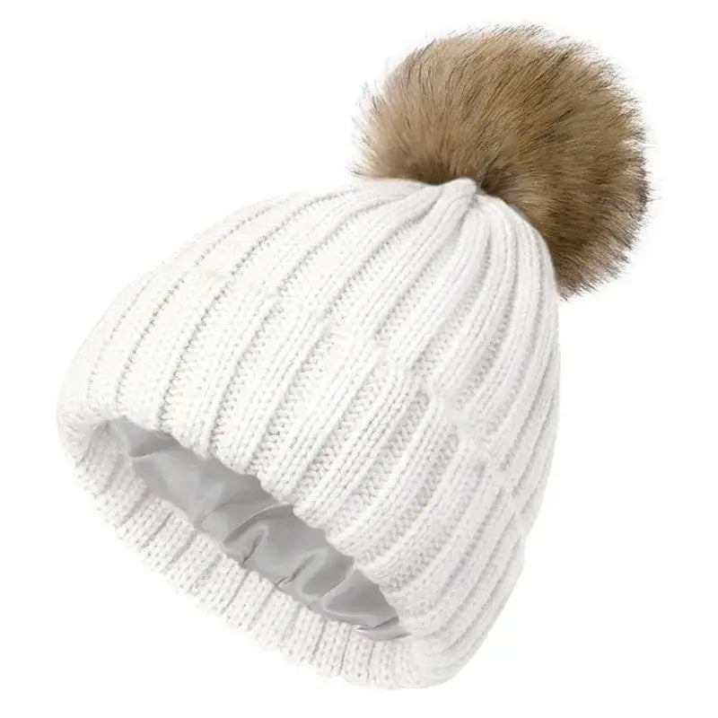 Bonnet femme doublé satin blanc