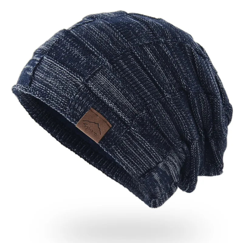 Bonnet femme long bohème bleu foncé