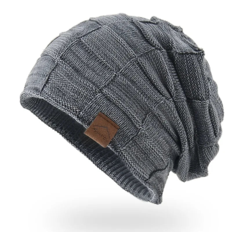 Bonnet femme long bohème gris foncé