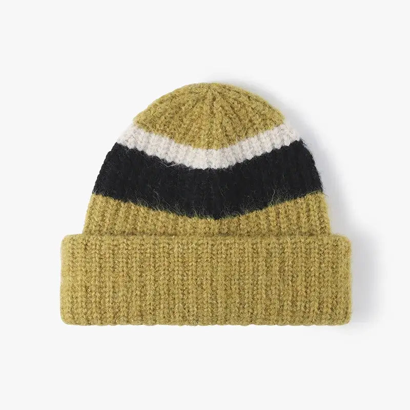 Bonnet homme laine jaune