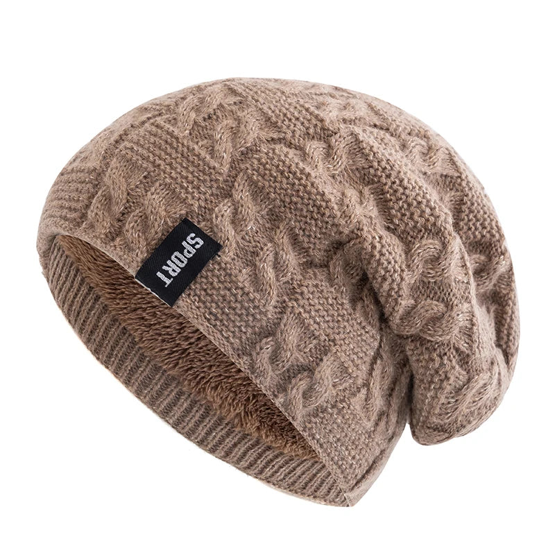 Bonnet homme long tombant camel
