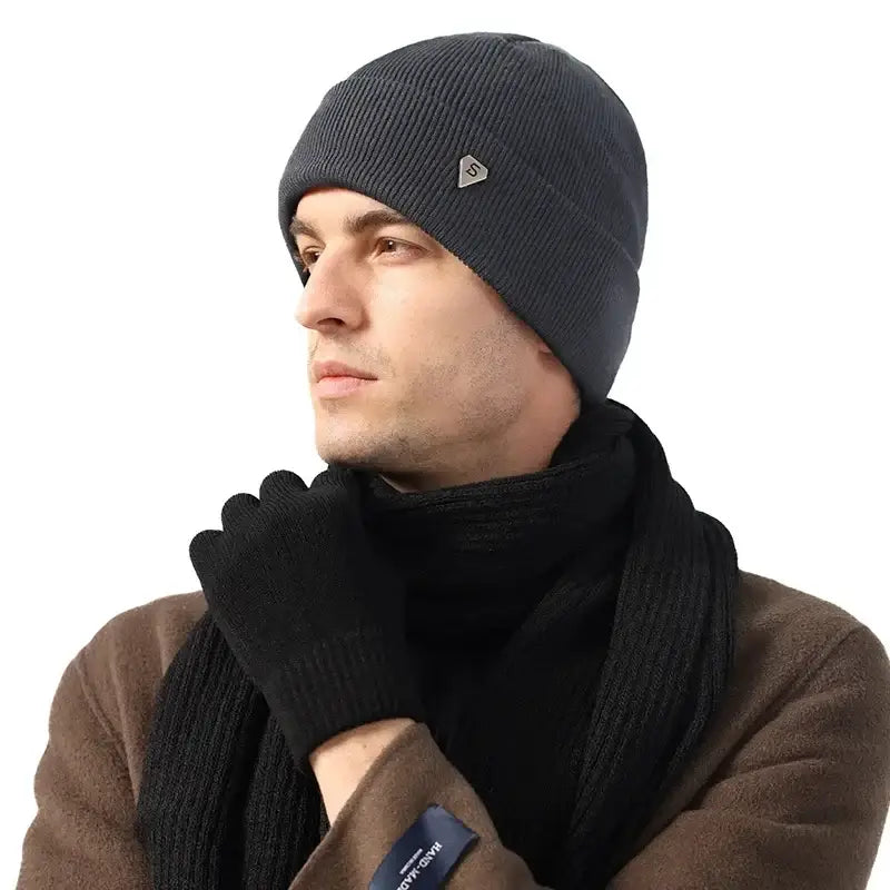 Bonnet laine homme gris