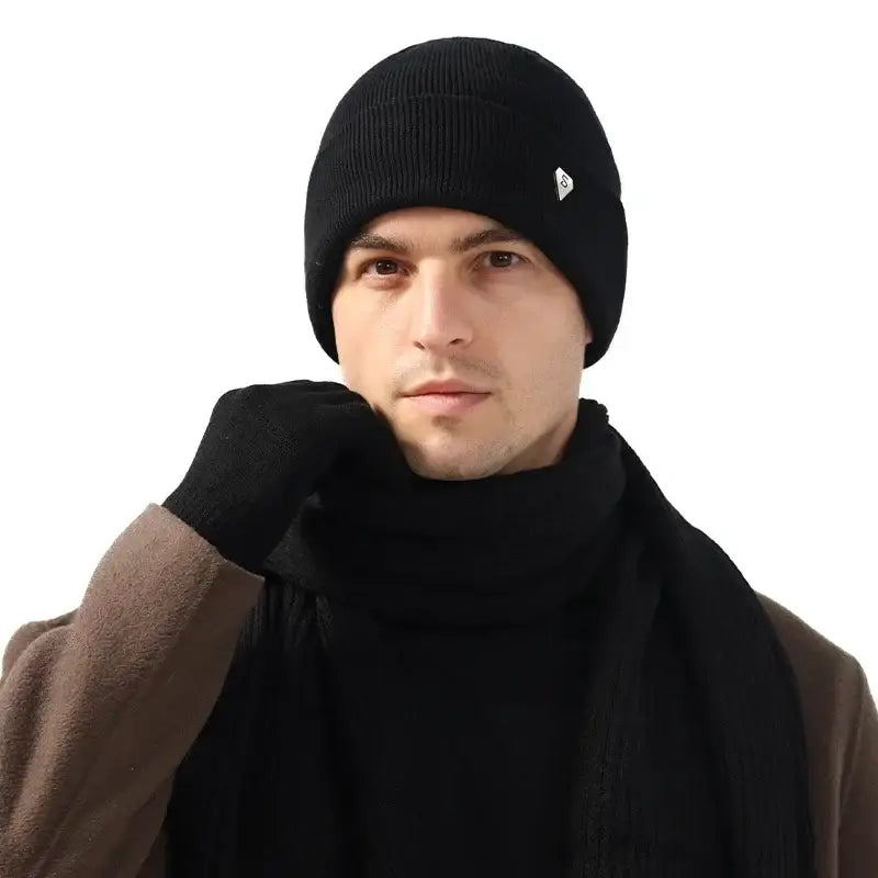 Bonnet laine homme noir