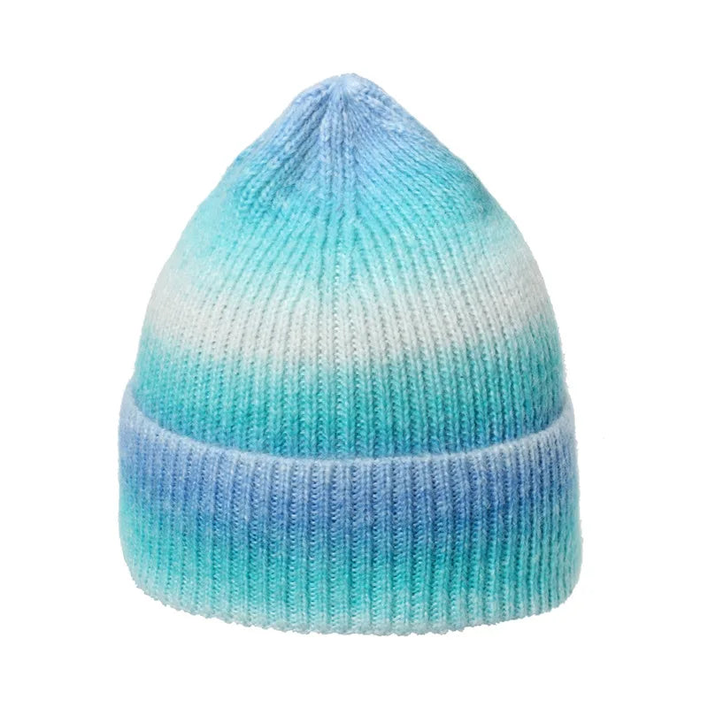 Bonnet multicolore turquoise