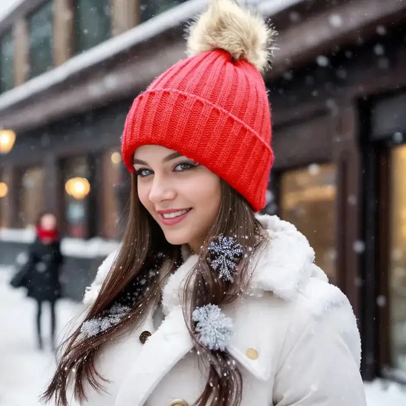 Bonnet pompon femme