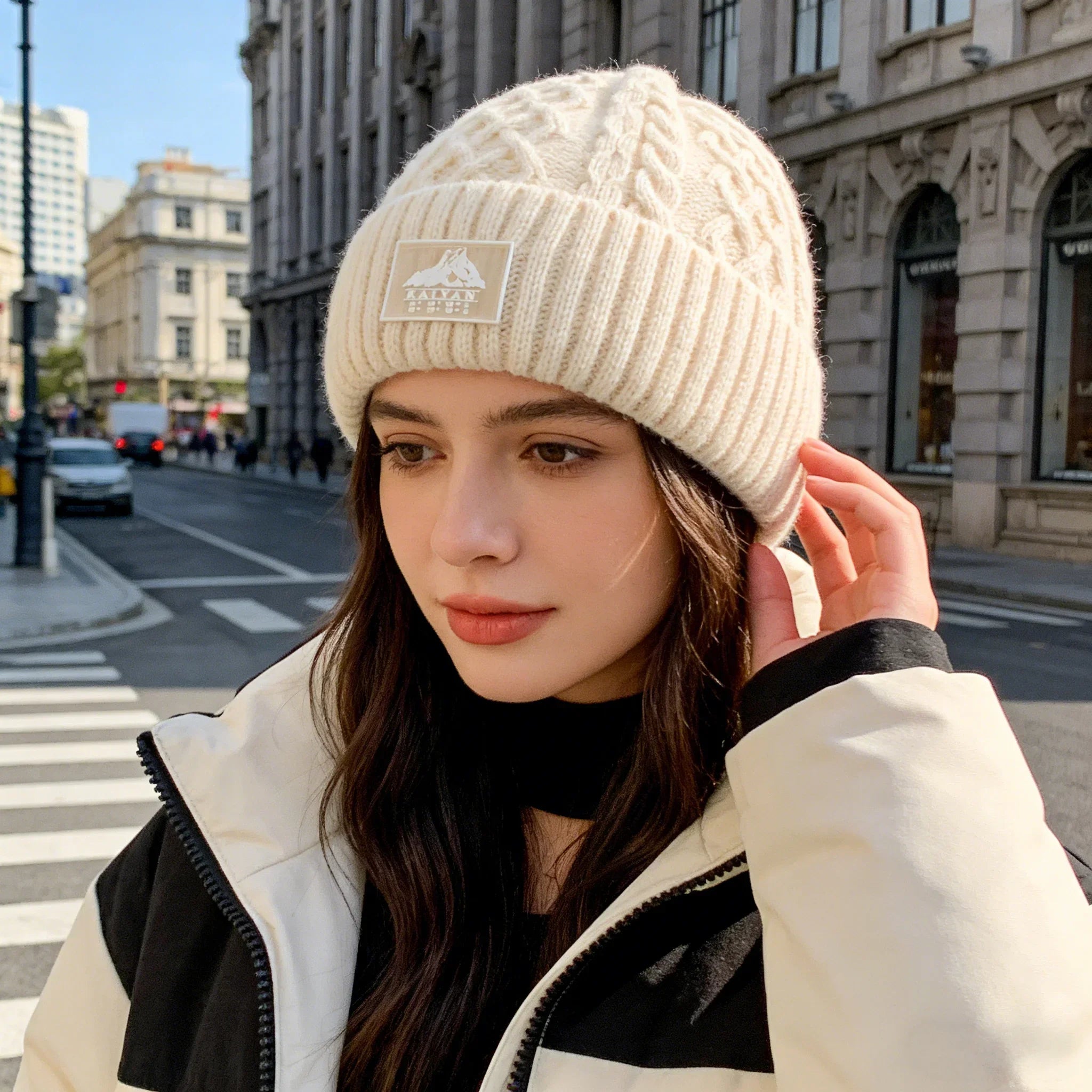 Bonnet torsadé doublure polaire