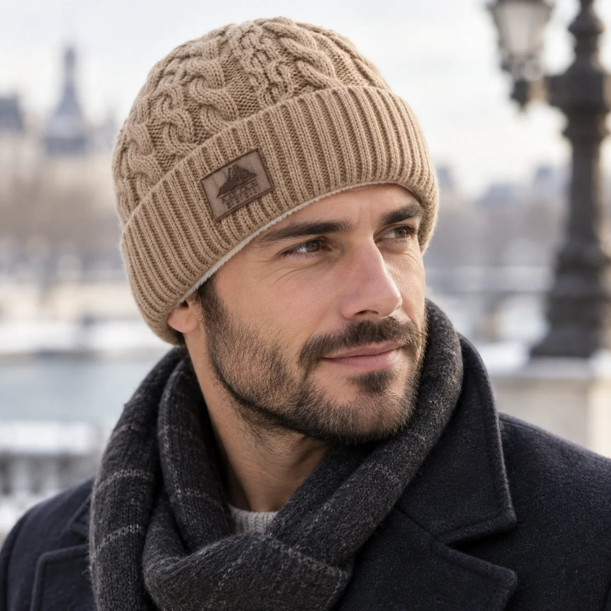 Bonnet torsadé doublure polaire