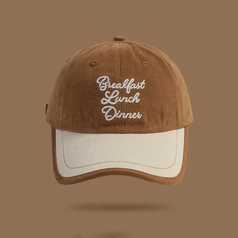 Casquette breakfast lunch dinner marron
